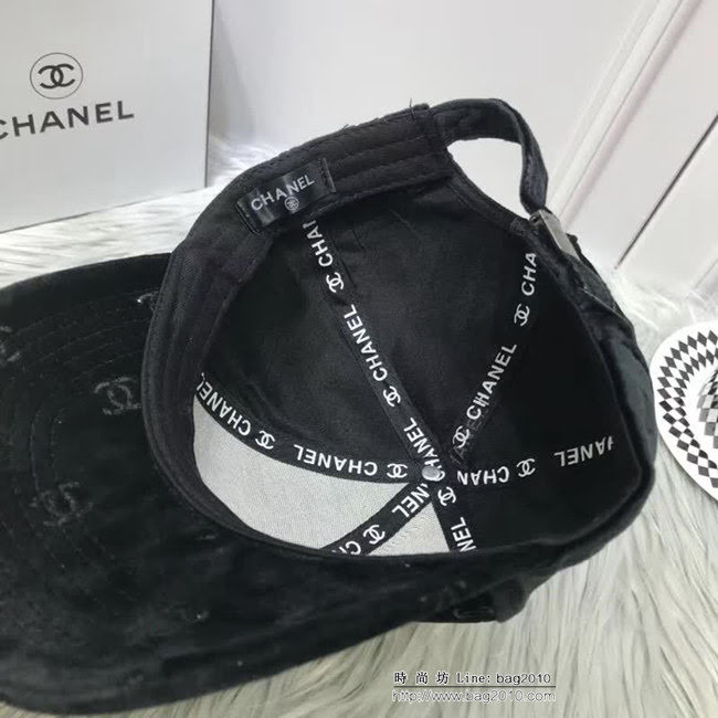 CHANEL香奈兒 2018最新流行版 高端情侶款絲絨棒球帽 LLWJ7900